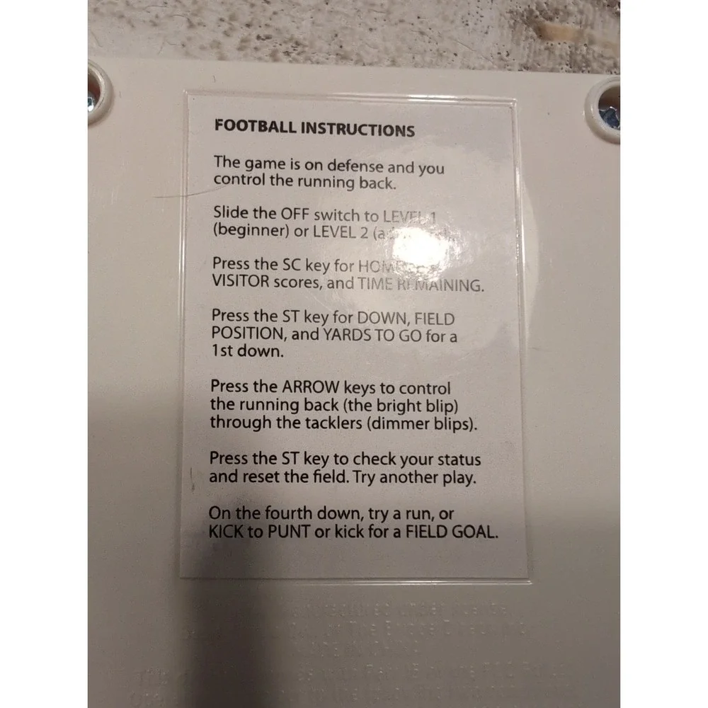 Basic Fun Retro Electronic Football Handheld Game, One Size - White Tested Works